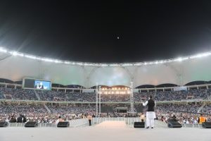 Rahul Gandhi addressing NRIs in Dubai. (INC photo)